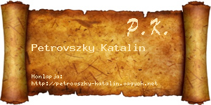 Petrovszky Katalin névjegykártya